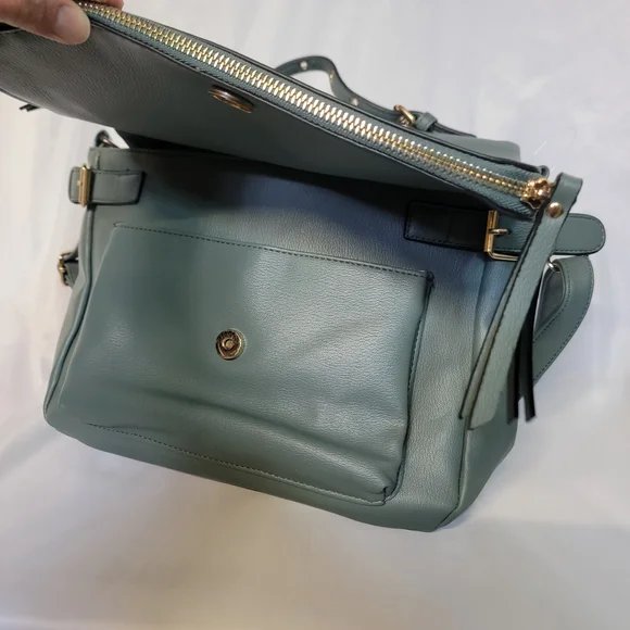 Blue Leather Crossbody Shoulder Bag - Picture 5 of 6